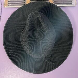 San Diego Hat Company Free People Collab Black Marina Packable  Straw Hat! EUC